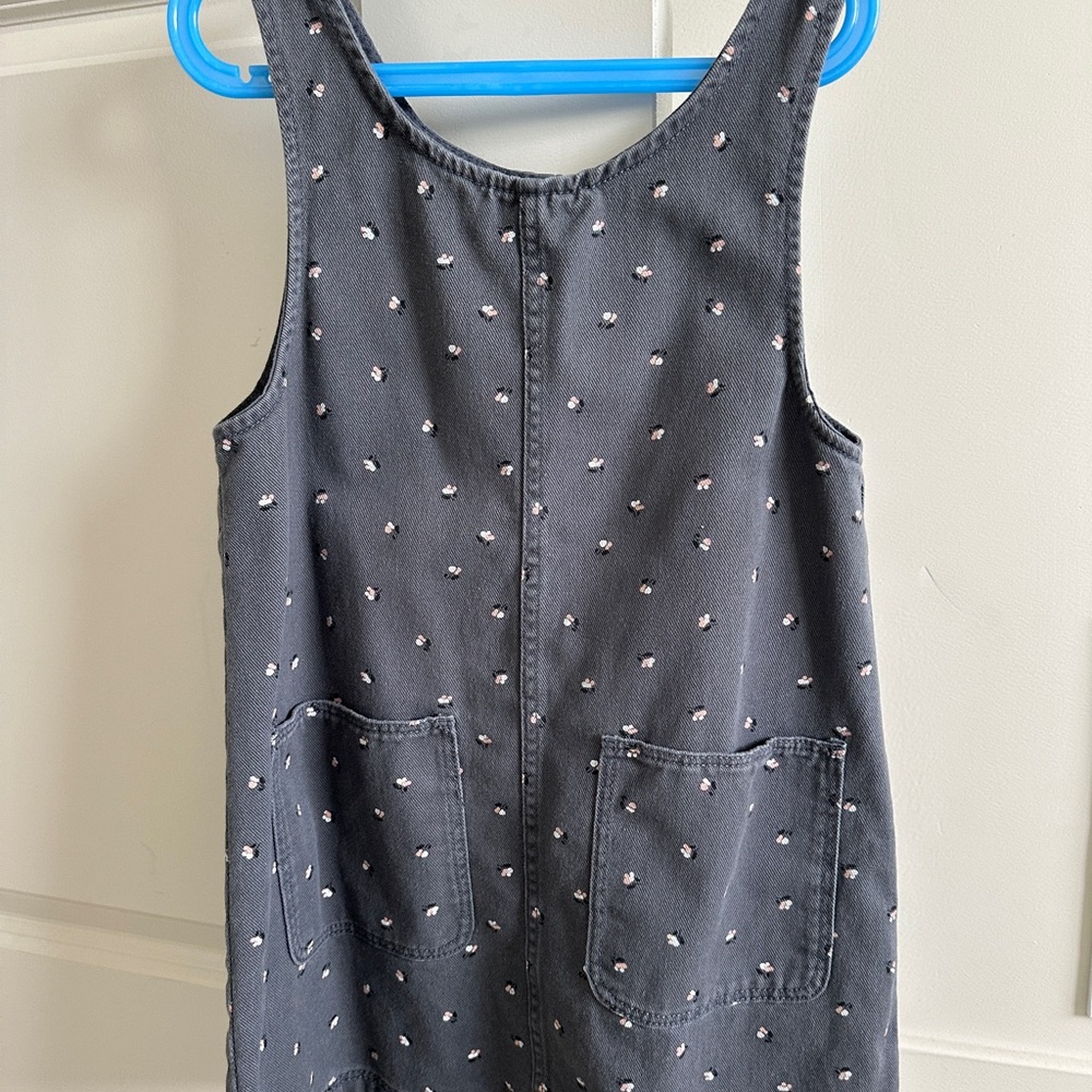 Gray Sleeveless Dress with Floral Pattern H&M